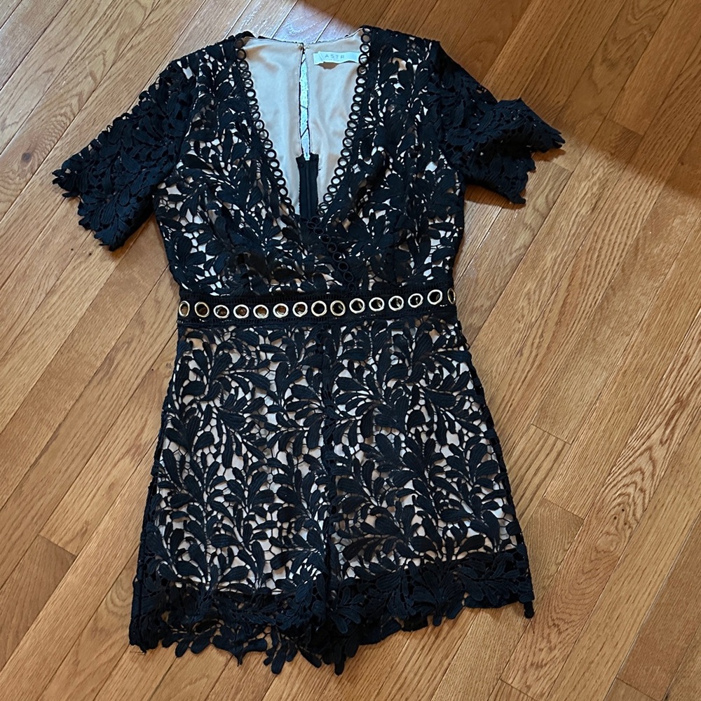 Astr Black Lace Detail Garment